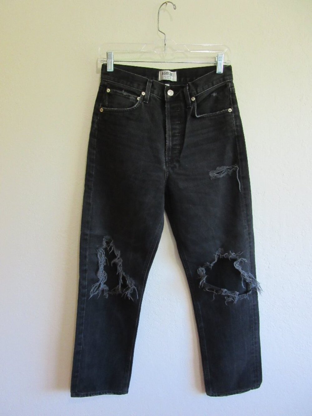 A GOLD E Black Distressed 25 Denim Jeans